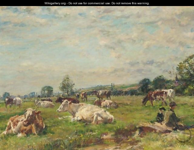 Cattle In A Meadow - William Mark Fisher