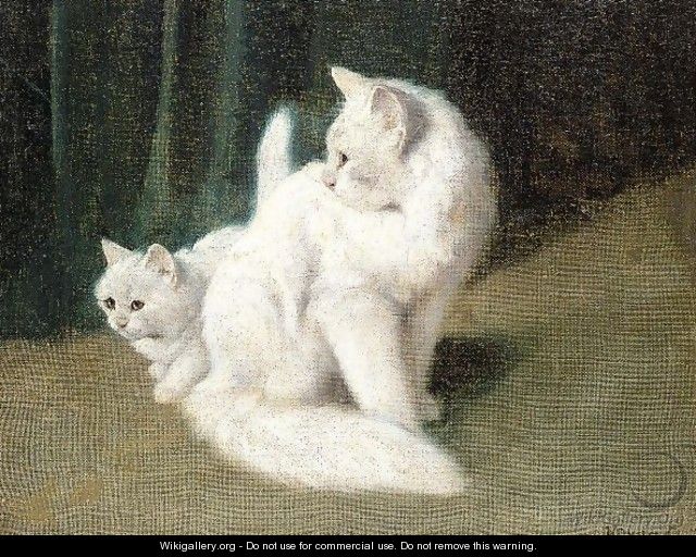 Mother And Kitten - Arthur Heyer