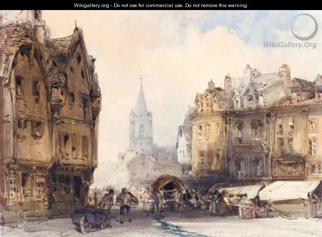 A Continental Market Place - William Callow