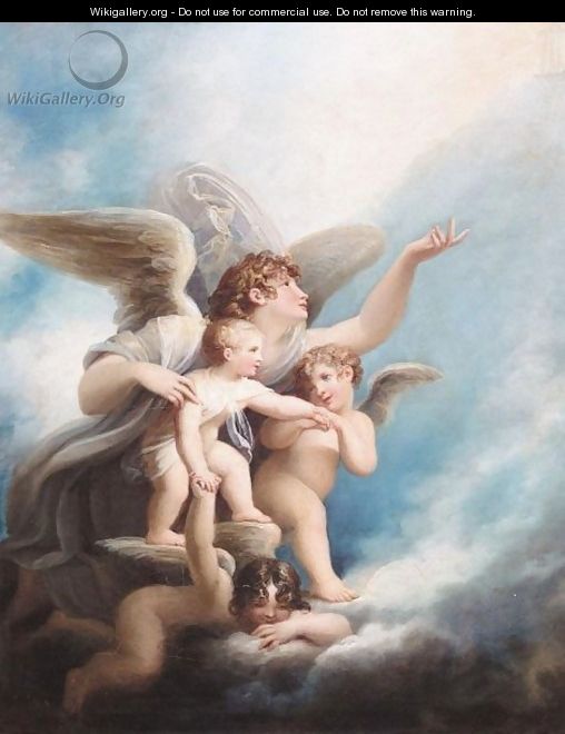 An Angel And Putti Accompanying A Child