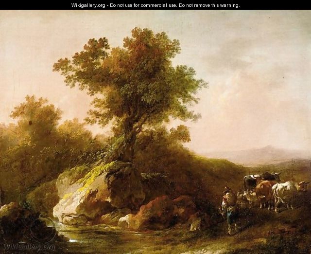 Landscapes With Herdsmen And Animals - (after) Loutherbourg, Philippe de