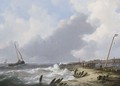 Shipping In Choppy Waters, Dordrecht In The Distance - Johannes Christian Schotel