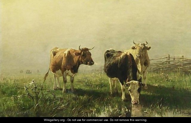 Cows In A Meadow - Anton Mauve