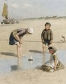 Children Playing On The Beach - David Adolf Constant Artz