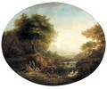 A River Landscape With Huntsmen And Shepherds - (after) Johann Alexander Thiele
