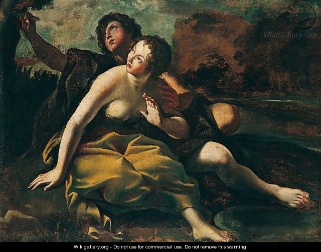 Angelica And Medoro - (after) Giovanni Lanfranco