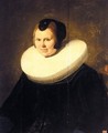 Portrait Of An Elderly Lady, Wearing Black With A Large Ruff, And Black Headress - (after) Dirck Dircksz. Santvoort