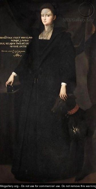Portrait Of A Lady, Possibly A Member Of The Frigimelica Family, Full Length, Wearing Black - North-Italian School