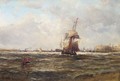 A Schooner Leaving Portsmouth Harbour - Edwin Hayes