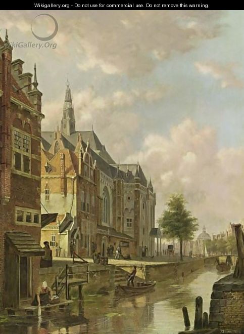 A View Of A Dutch Town - Bartholomeus Johannes Van Hove