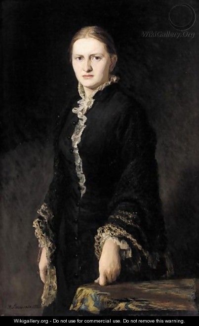 Portrait Of A Lady In Black - Nikolai Aleksandrovich Yaroshenko