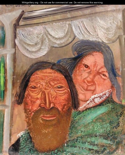Two Faces At A Window - Boris Dmitrievich Grigoriev