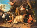 Bouc Et Volatiles Dans Un Paysage - Melchior de Hondecoeter