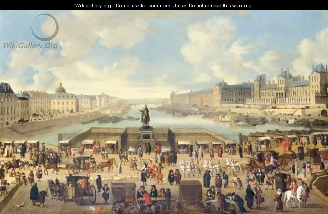 Vue De Paris Prise Du Pont-Neuf Avec Le College Des Quatre-Nations Et Le Palais Du Louvre - Ecole Francaise