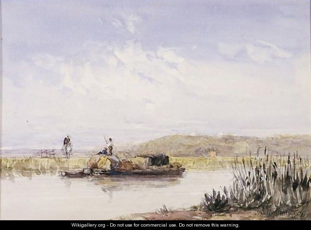 A Barge On A Canal - David Cox