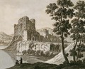A Ruined Castle By A Lake - Robert Adam
