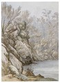 View Of A Pool In A Wooded Landscape, North Wales - John Webber