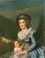 Portrait De Femme En Robe Avec Son Enfant - Franz Peter Joseph Kymli