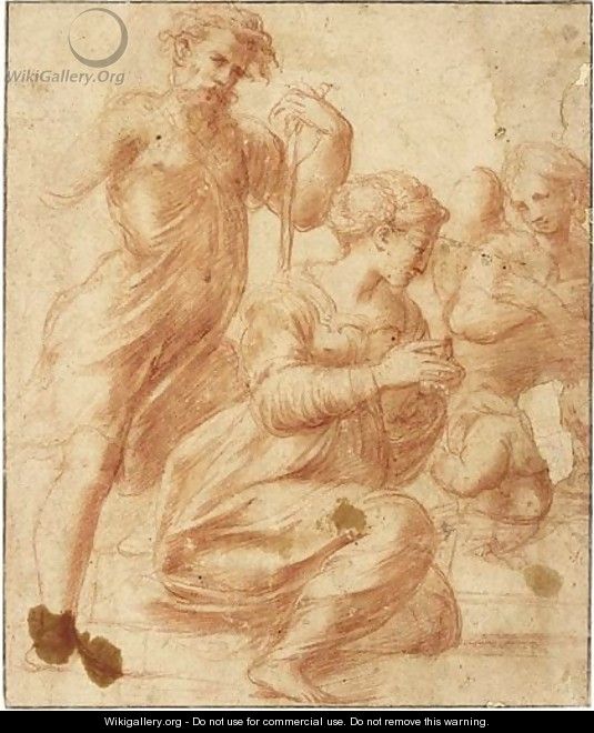 The Holy Family With Angels - Michelangelo Anselmi
