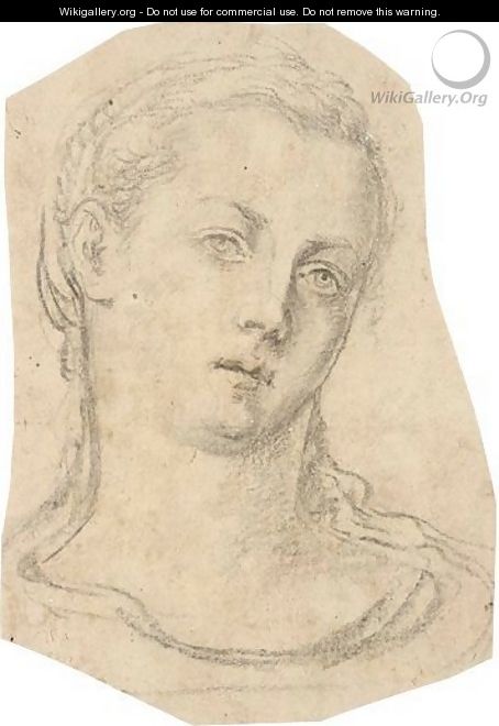 The Head Of A Woman, Probably The Virgin Or A Female Saint - German School