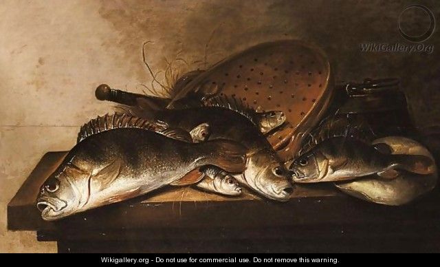 Still Life Of Freshwater Fish On A Table - Pieter de Putter