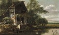 A River Landscape With A Laundry Maid Before A Cottage - Gillis Rombouts