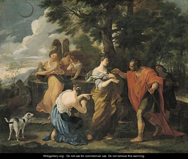 Rebecca And Eliezer At The Well - (after) Giovanni Francesco Romanelli