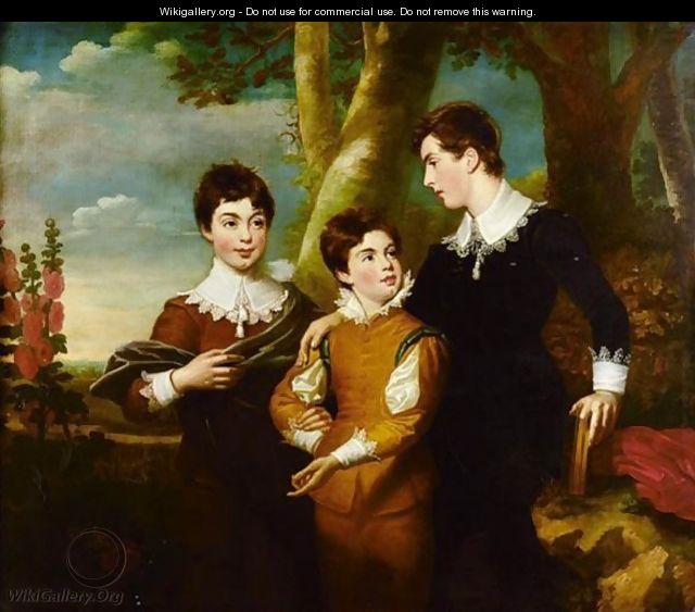 Portrait Of The Three Fitzgerald Brothers - (after) Ramsay Richard Reinagle