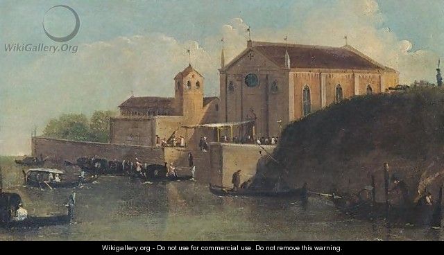 A View Of A Wedding At A Church In The Venetian Lagoon - Giuseppe Bernardino Bison