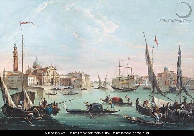 Venice A View Of San Giorgio Maggiore With The Giudecca And La Chiesa Delle Zitelle - Venetian School