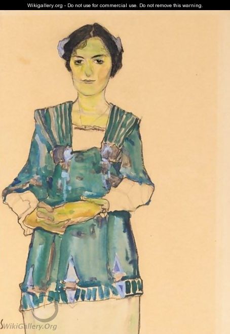 Madchen Mit Gestreifter Bluse (Girl With Striped Blouse) - Egon Schiele
