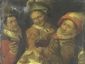 Three Men Making Merry - (after) Bartolomeo Passerotti