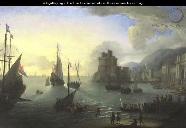 View Of A Southern Port - (after) Pierre Puget