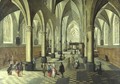 Interior Of A Cathedral With Elegant Figures In The Foreground - Peeter, the Younger Neeffs