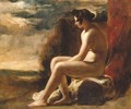 Seated Female Nude In A Landscape - William Etty