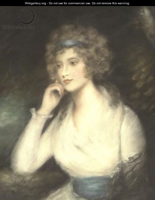 Portrait Of A Lady In A White Dress - (after) Russell, John