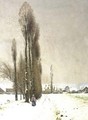 A Village In Winter - Louis Alexandre Bouche