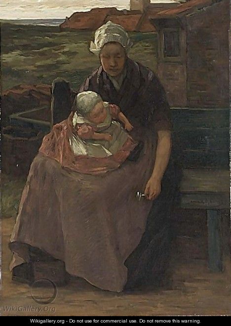 A Fishersman A´s Wife With Her Child - Marinus Van Der Maarel