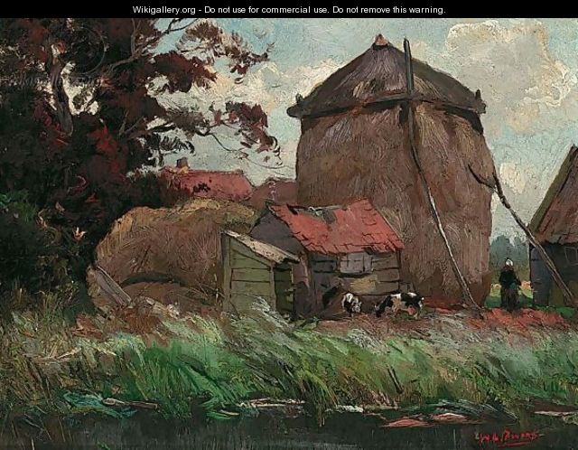 A Landscape With A Hayshed - Willem de Zwart