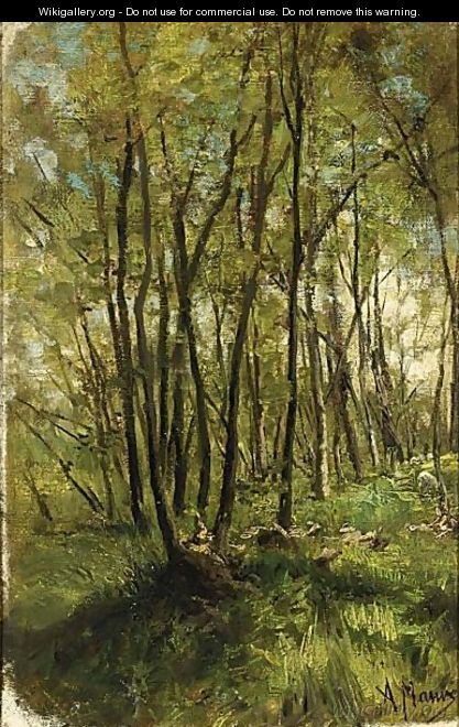 A Forest Landscape In Springtime - Anton Mauve