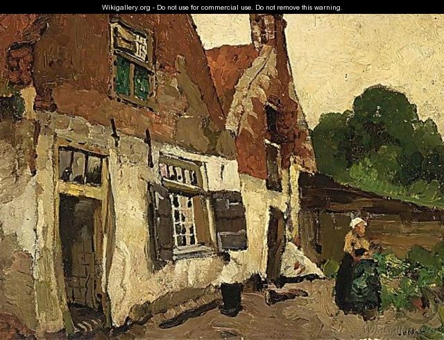 A Peasant Woman Near A Farmhouse - Willem Van Der Nat