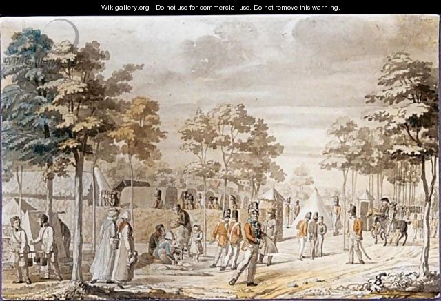 View Of The Camp Of The Third Royal Engineer Division In Bois De Boulogne, Near Papy - George the Elder Scharf