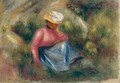 Jeune Femme Assise Avec Chapeau - Pierre Auguste Renoir
