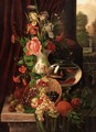 Still Life Of Fruit, Flowers And Gold Fish - G. Tomassi