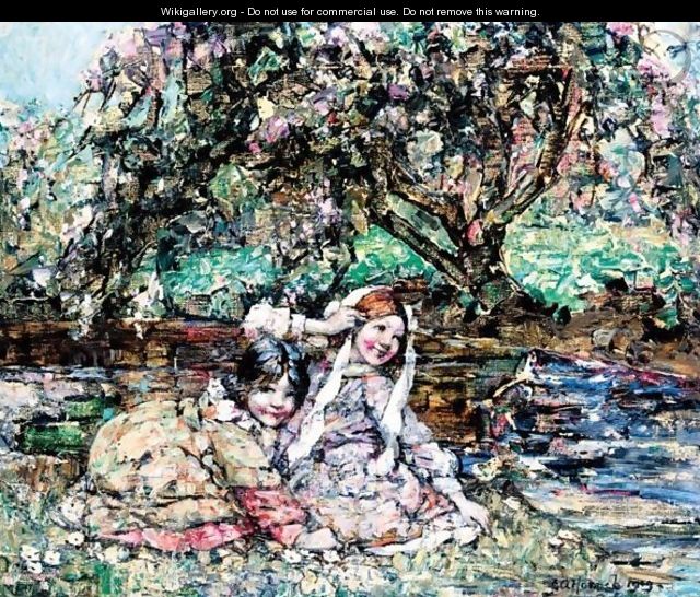 Girls Under The Blossom Tree - Edward Atkinson Hornel