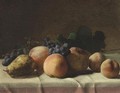 Grapes, Peaches And Pear On A Table - George Hetzel