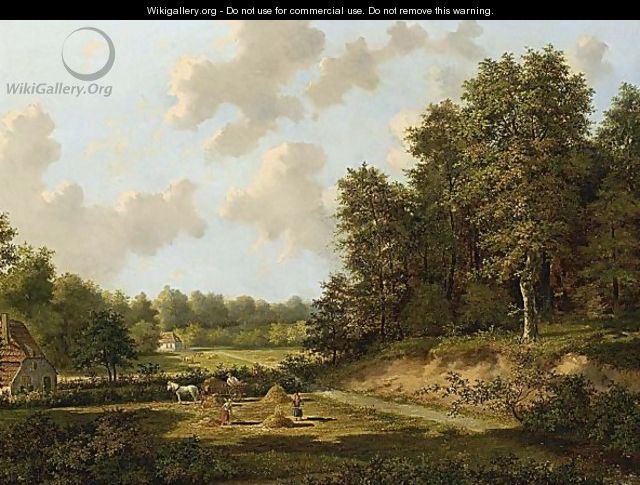 The Hay Harvest - Cornelis Francois Roos