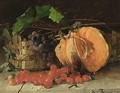 A Still Life With A Pumpkin, Cherries And A Bunch Of Grapes - Henriette Ronner-Knip