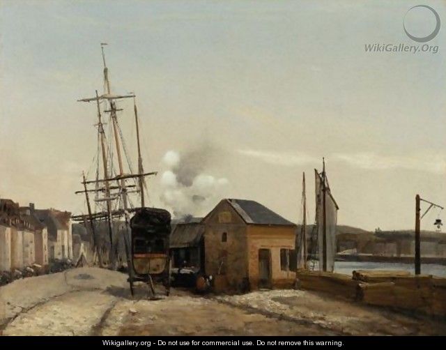 The Port Of Rouen - Jean-Baptiste-Camille Corot