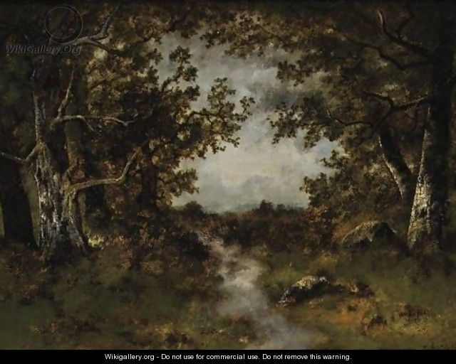 River In A Wood - Narcisse-Virgile Díaz de la Peña